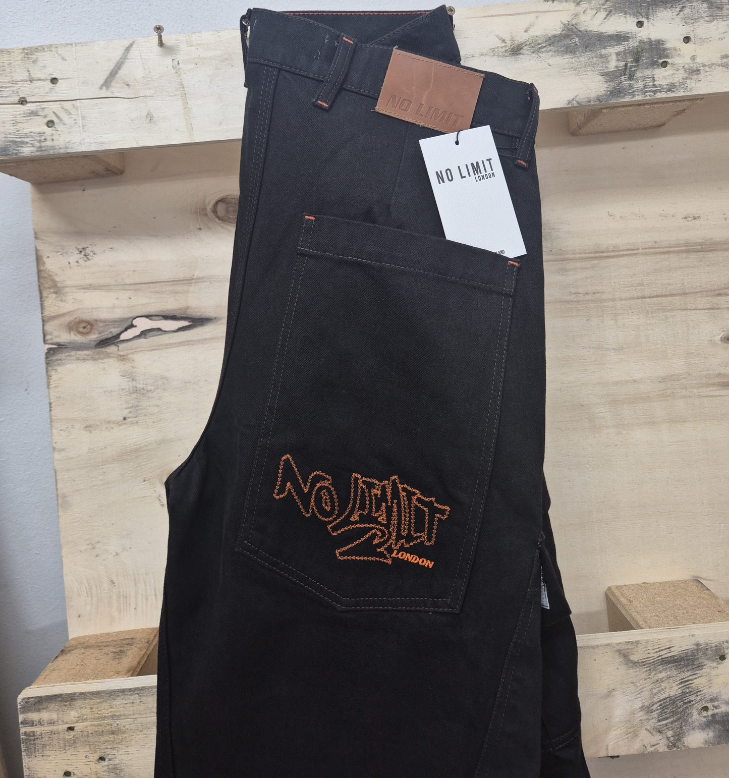 Men's Combat Baggy Denim Shorts Dark Brown 3 Quarter No Limit London 104 S