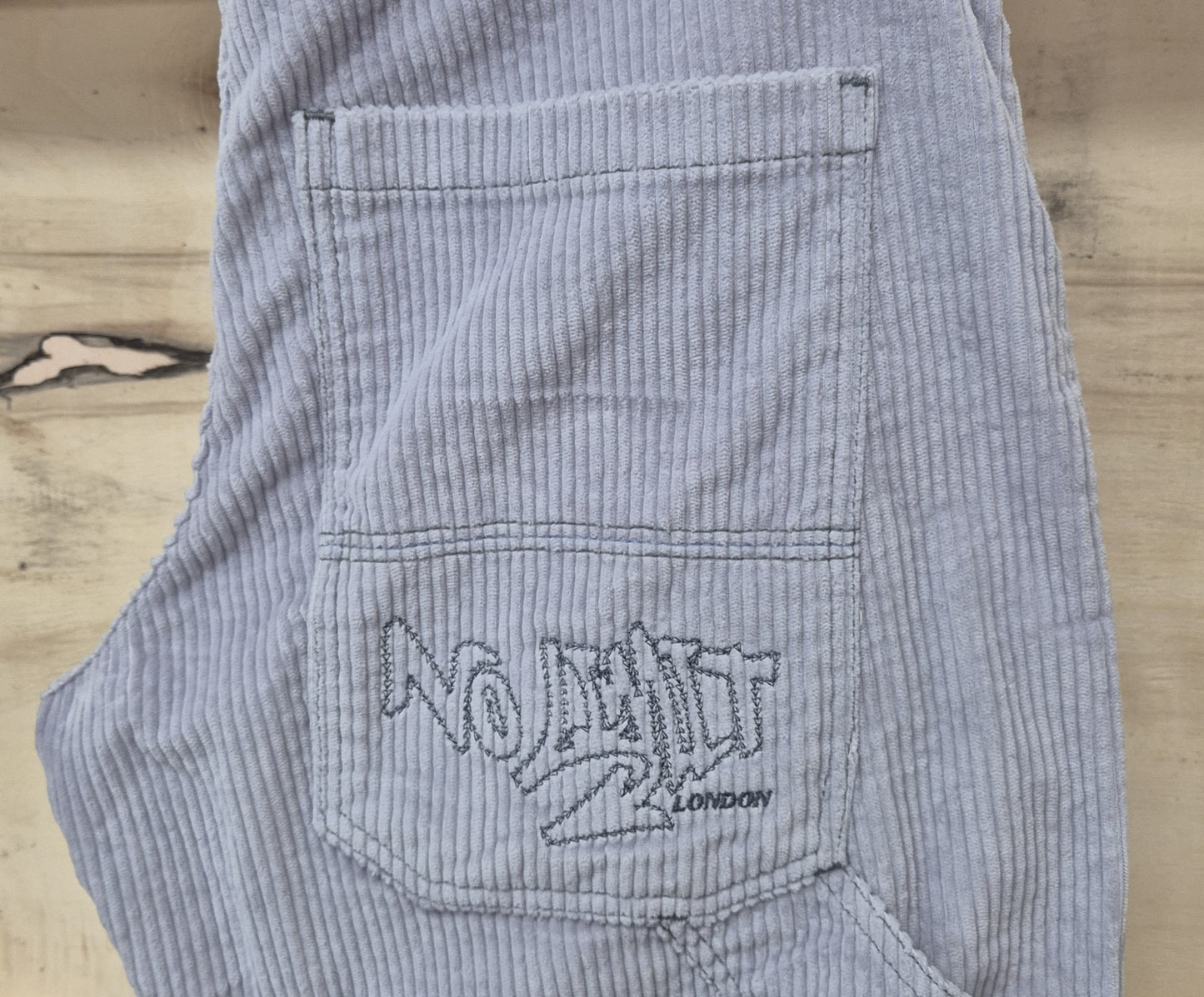 Men's Sky Blue Baggy 24" Wide Leg Blouson Carpenter Jumbo Cords - N128
