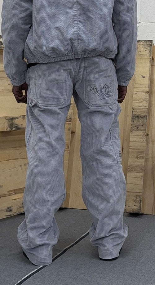 Men's Sky Blue Baggy 24" Wide Leg Blouson Carpenter Jumbo Cords - N128