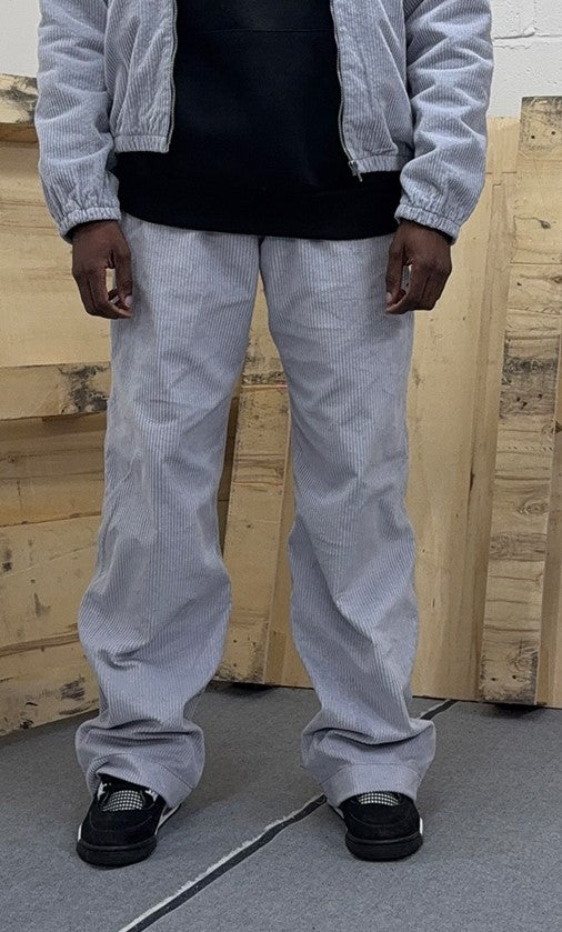 Men's Sky Blue Baggy 24" Wide Leg Blouson Carpenter Jumbo Cords - N128