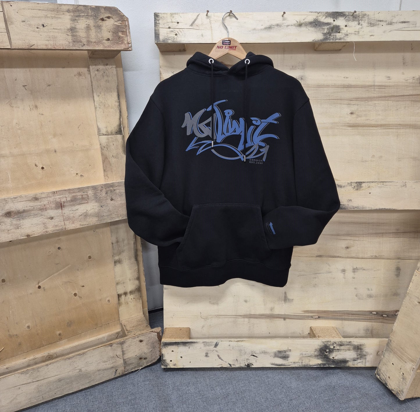 Men's No Limit Black Pullover Drawstring Logo Essential Hoodie