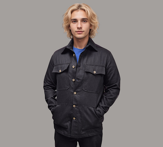 Men's Dark Chocolate Over Denim Button Shirt No limit london