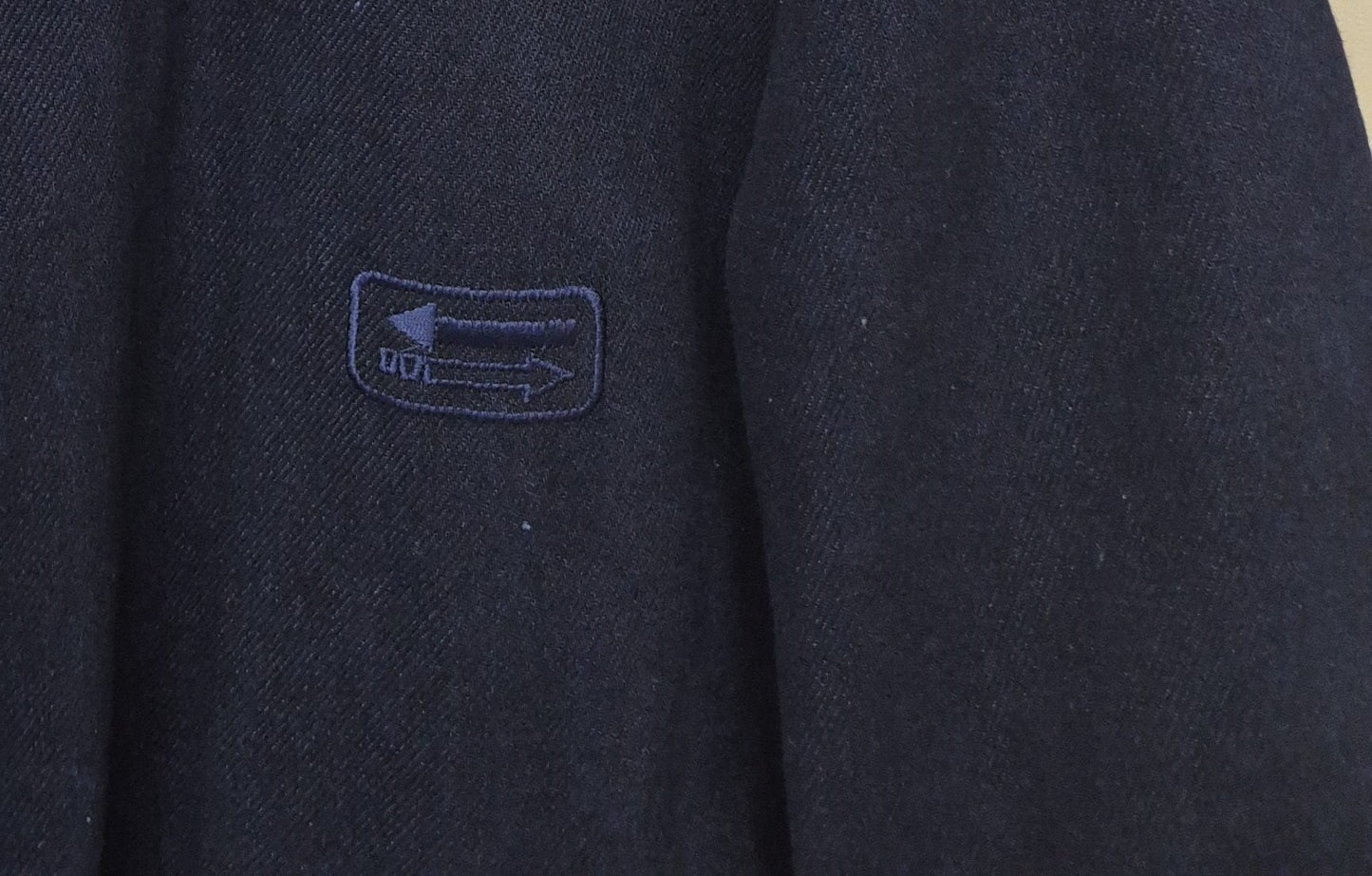 Men's Navy Blue Recycled Heavy Denim Blouson Bomber Fully Moleskin lined Jacket
