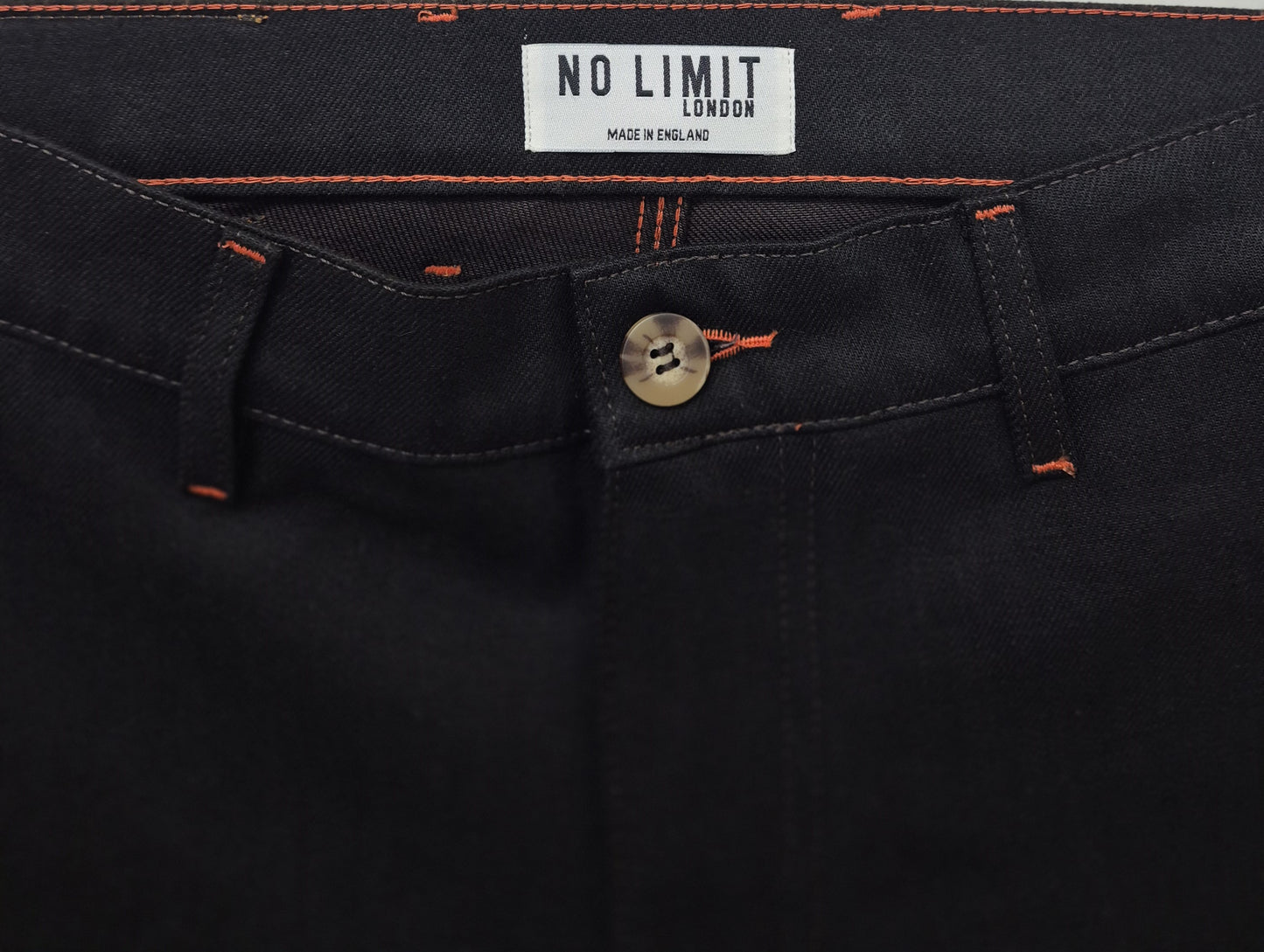 men's Dark Brown No Limit London Leg Embroidery Wide Leg Baggy Jeans 104