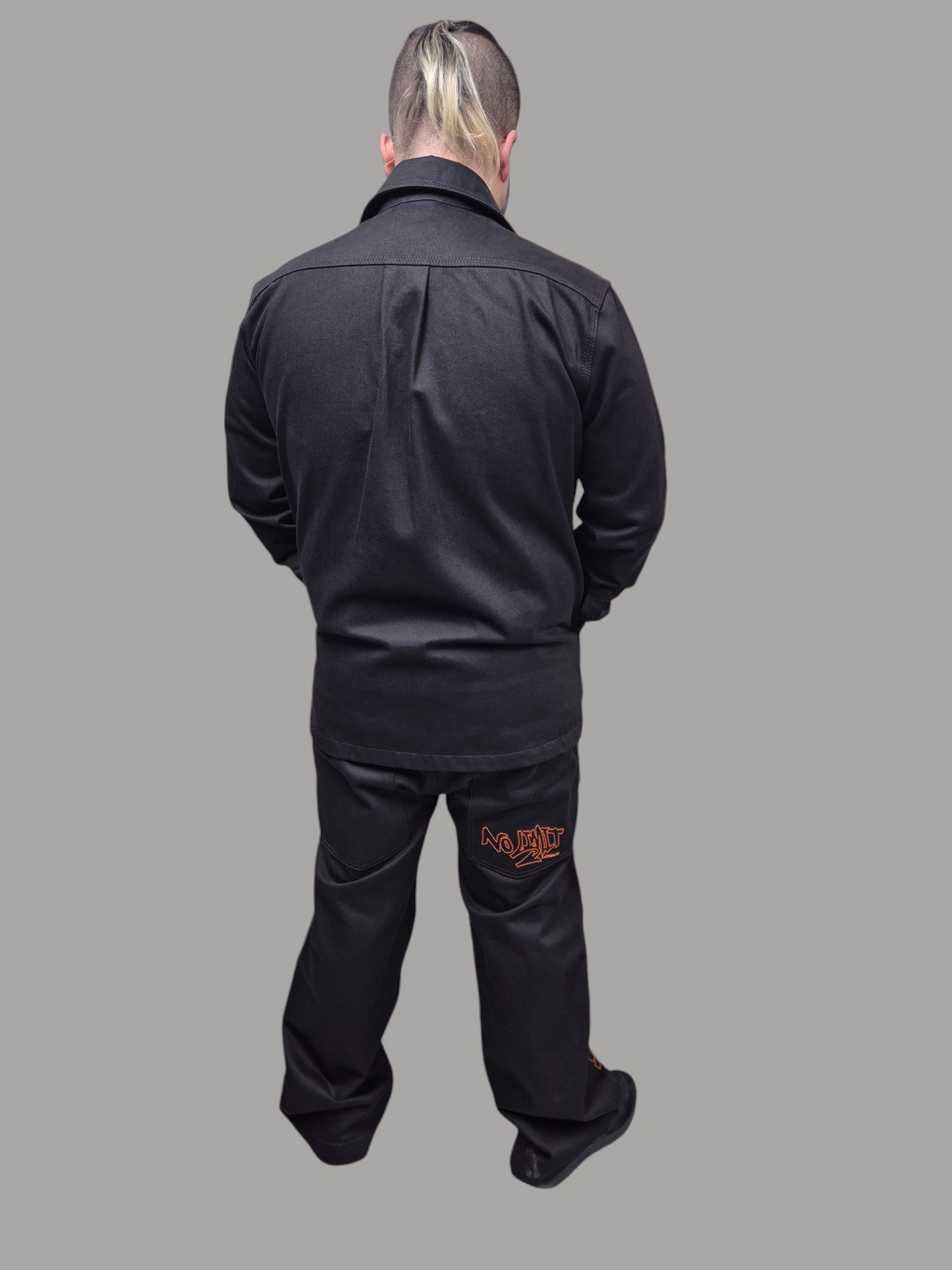 men's Dark Brown No Limit London Leg Embroidery Wide Leg Baggy Jeans 104