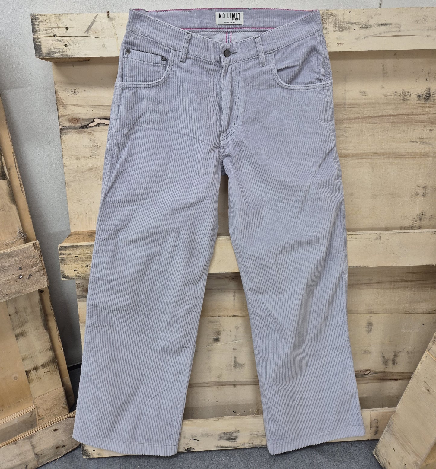 Men's Sky Blue Baggy 24" Wide Leg Blouson Carpenter Jumbo Cords - N128