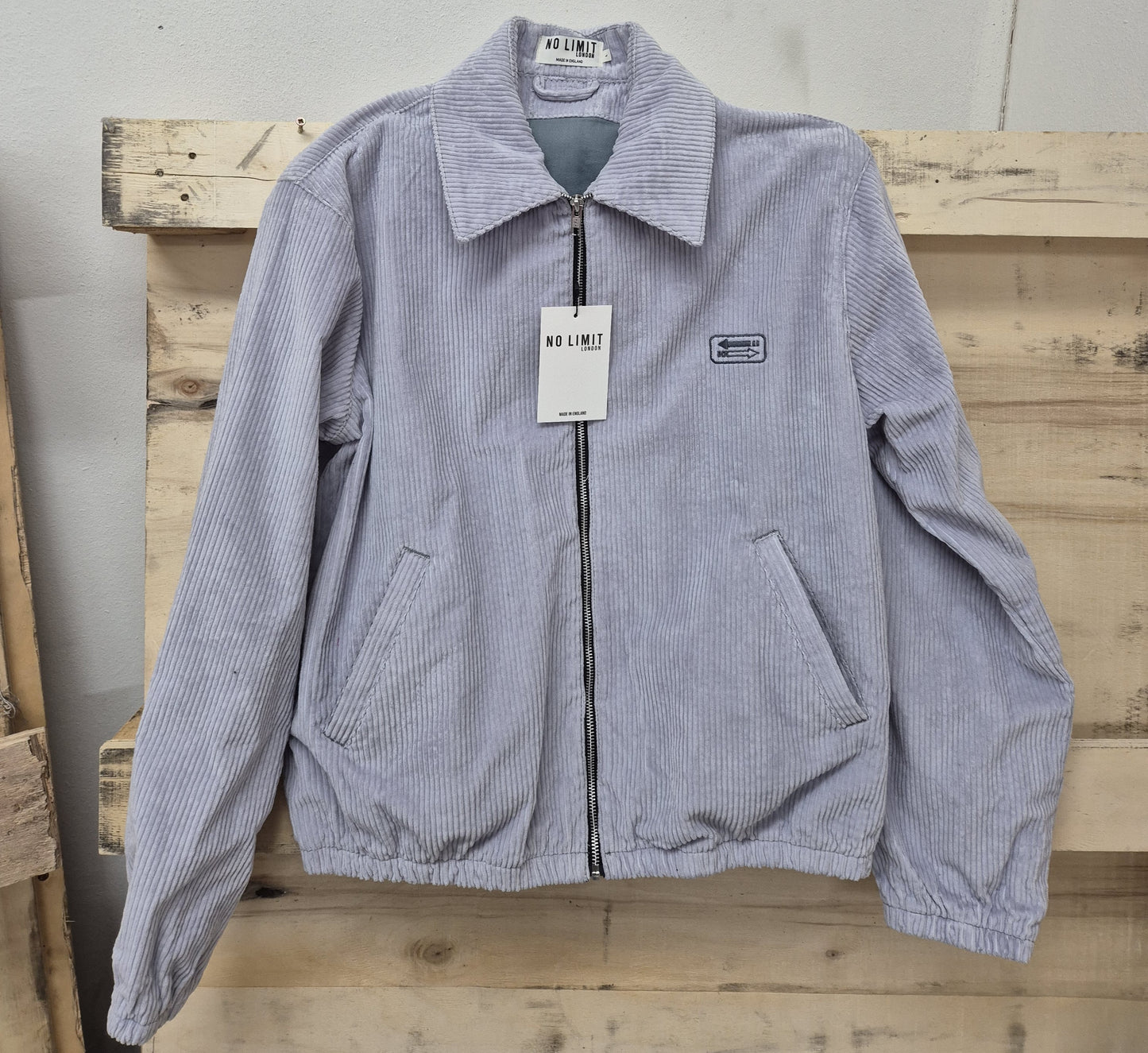 Men's Sky blue  No Limit London Jumbo Cord Blouson Bomber Jacket