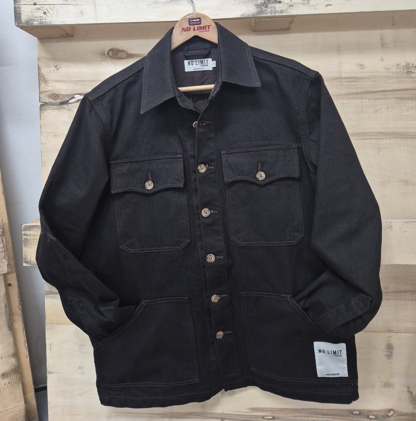 Men's Dark Chocolate Over Denim Button Shirt No limit london