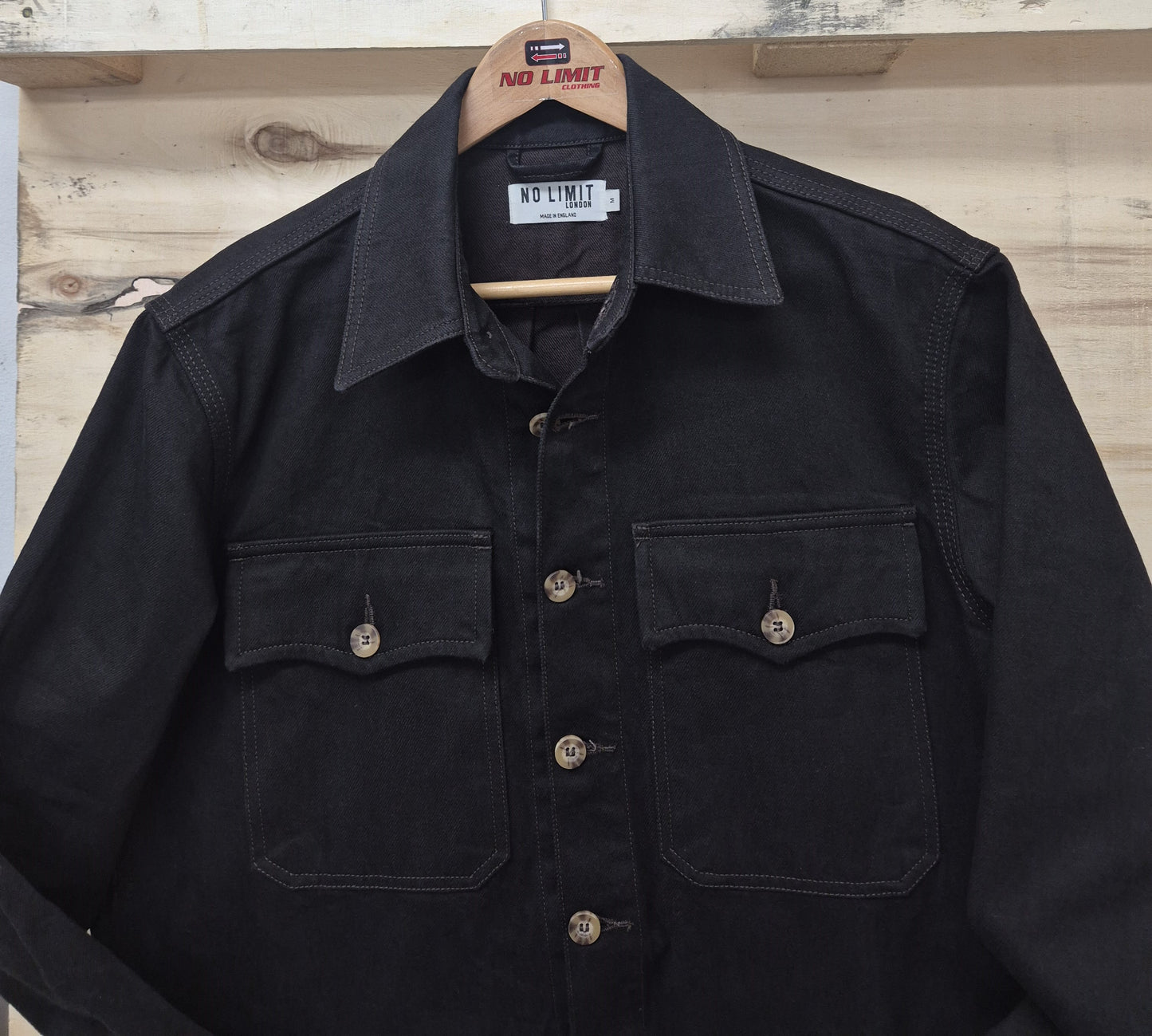Men's Dark Chocolate Over Denim Button Shirt No limit london