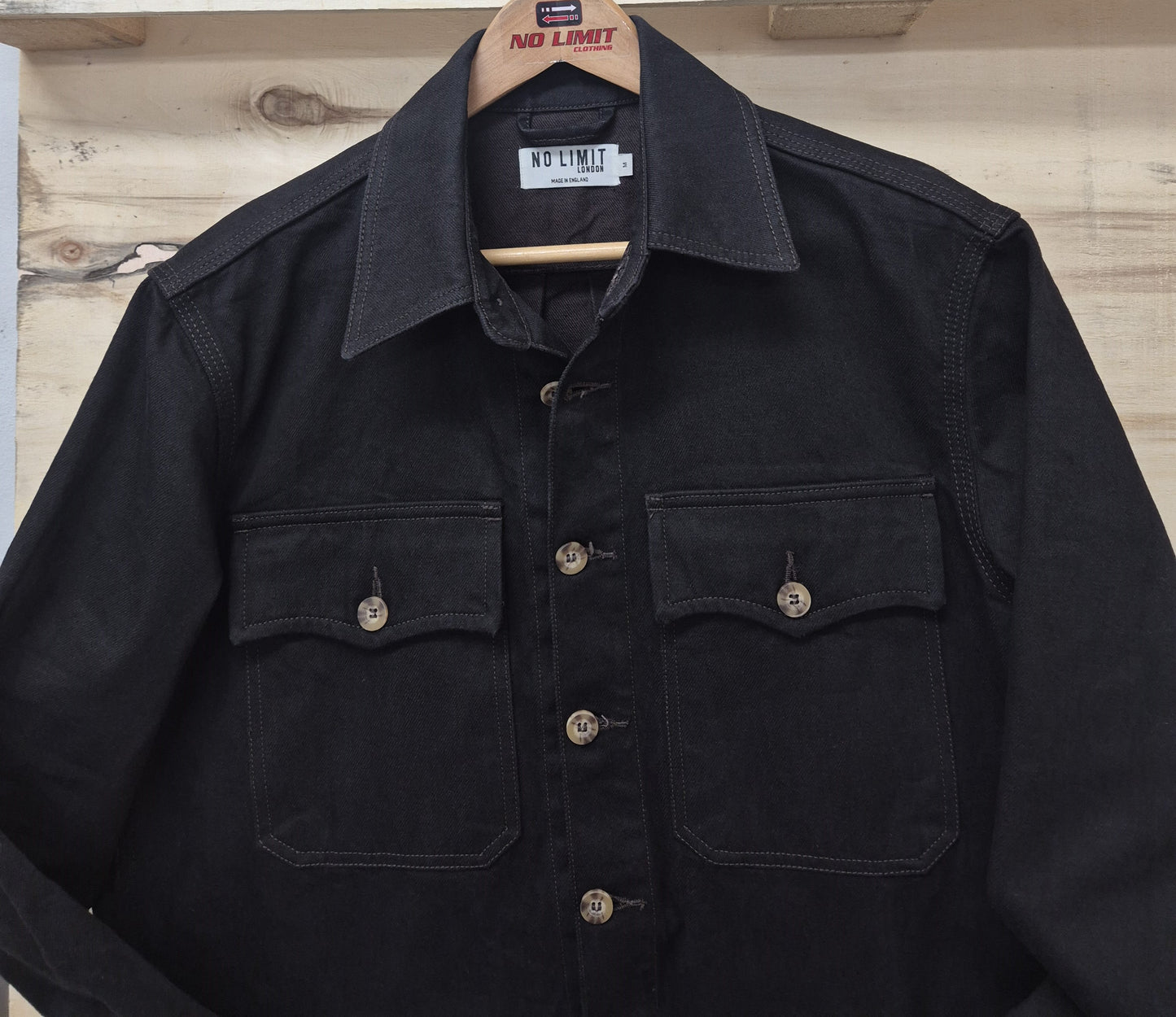 Men's Dark Chocolate Over Denim Button Shirt No limit london